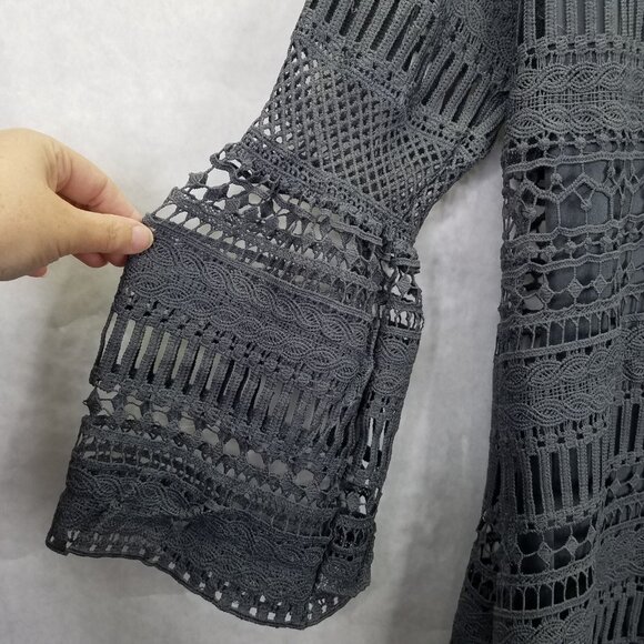 Gray Lace Women Top - Picture 2 of 16